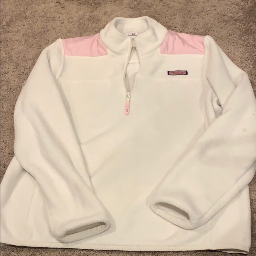 Pink and Light Cream Vineyard Vines Fleece